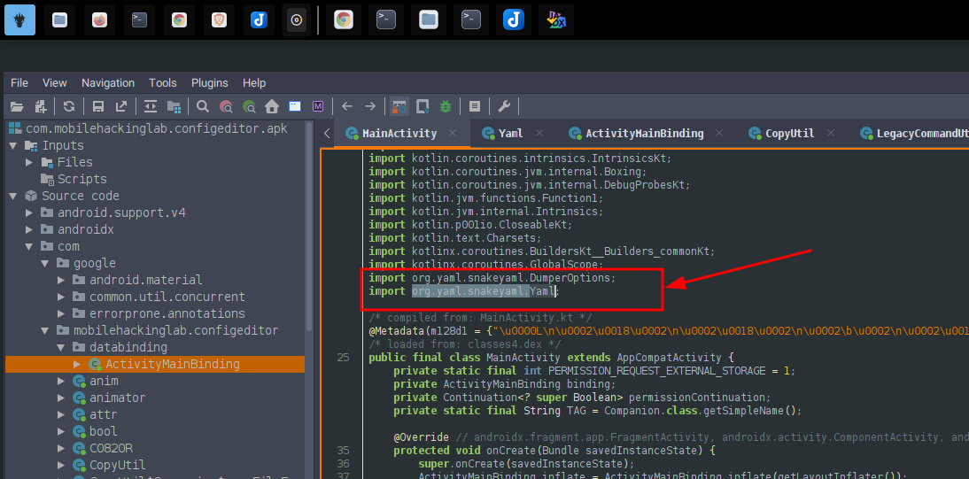 SnakeYAML library in decompiled code